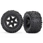 Traxxas  Tires and wheels, assembled, glued (black wheels, Talon EXT tires, foam inserts) (2) (TRA8672)