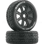 Duratrax  Bandito Buggy Tire C2 Mounted Spoke Black (2) (DTXC3655)