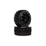 Lockup ST Belted 2.8 2WD Mounted Rear Tires, .5 Offset, Black (2) (DTXC5533)