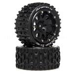 Lockup ST Belted 2.8 2WD Mounted Rear Tires, 0 Offset, Black (2) (DTXC5532)
