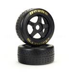 1/7 dBoots Hoons 42/100mm Gold Belted Tires with 2.9 5-Spoke Wheels, 17mm Hex (2) (ARA550071)