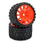 PowerHobby PHBPHT1131SO Scorpion Belted Monster Truck Tires / Wheels w 17mm Hex (2) Sport-Orange
