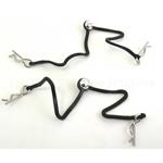 Hot Racing HRABWP123B08 Body Clips with Fastened Rubber Leash (Silver)