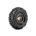Roapex ROPR6001CB Wheels & Tires Booster 1/10 Crawler Tires Mounted on Chrome Black 1.9" Wheels, 12mm Hex (1 pair)