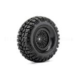 Storm 1/10 Crawler Tires Mounted on Black 1.9" Wheels, 12mm Hex (1 pair)