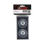 Killerbody KLR48489SIL 9-Spoke Aluminum On-Road Wheels (Silver/Black) (2) (3mm Offset) w/12mm Hex