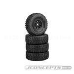 JConcepts 1.0" Landmines Pre-Mounted Tires w/Hazard Wheel (Black) (4) (Gold) w/7mm Hex