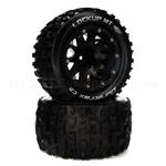 Lockup MT Belted 2.8" Mounted Front/Rear Tires, 14mm Black (2)