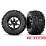 Traxxas TRA7871X Tires & Wheels, Assembled, Glued (x-maxx® Black Chrome Wheels, Sledgehammer® Belted Tires, Dual Pro)