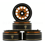 Treal Hobby Type I 1.0" Classic 12-Spoke Beadlock Wheels (Orange) (4) (27.2g)