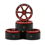 TLHTWHEELS02 Treal Hobby Type 4P 1.9" 6-Spoke Beadlock Wheels (Red) (4)