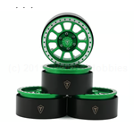 Treal Hobby Type V2 1.9" Beadlock Wheels (Green/Silver) (4)