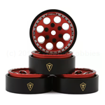 TLHTSCX2426 Treal Hobby 1.0" 8-Hole Beadlock Wheels (Red) (4) (22g)