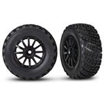 Traxxas TRA7473T Tires & Wheels, Assembled, Glued (black Wheels, Gravel Pattern Tires, Foam Inserts) (2) (tsm® Rated)