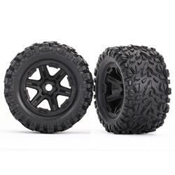 Tires and wheels, assembled, glued (black wheels, Talon EXT tires, foam inserts) (2) (TRA8672)
