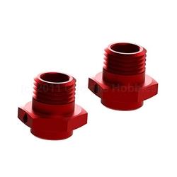 Wheel Hex Aluminum 17mm (16.5mm Thick) Red (2) (AR310484)         d