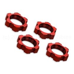Wheel Nuts 17mm Serrated Red (TRA7758R)