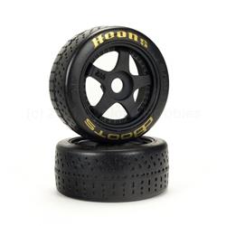 1/7 dBoots Hoons 42/100mm Gold Belted Tires with 2.9 5-Spoke Wheels, 17mm Hex (2) (ARA550071)