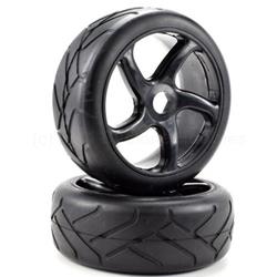 1/8 On-road Black Twist Wheels & Super Grip Tire (APX6022)