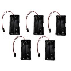 4 Cell Aa Battery Holder W/ Jr Style Connector Receiver Battery Pack - 5 Pack