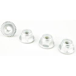 Silver 4mm Aluminum Serrated Nylon Locknut Wheel Nut Set #9805