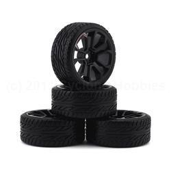 Firebrand RC Supernova DTR3 2.2 Pre-Mounted On-Road Tires (4) (Black) w/Moray Tires, 12mm Hex & 3mm Offset