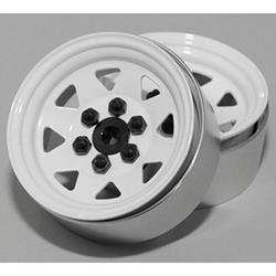 6 Lug Wagon 1.9 Stamped Beadlock Wheel, White (4)