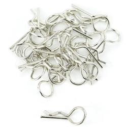 Silver 1/10 Large Bent Rc Anodized Body Clips - 25pcs