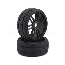 TO1 Revo Belted Pre-Mounted 1/8 Buggy Tires (Black) (2) (S5) w/17mm Hex