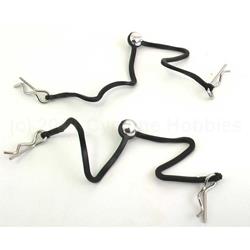 Body Clips with Fastened Rubber Leash (Silver)