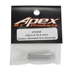 APEX RC PRODUCTS 5X10X4MM RUBBER SHIELDED BALL BEARING - 10 PACK #1920R