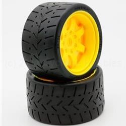 1/8 Gripper 54/100 Belted Mounted Tires 17mm Yellow