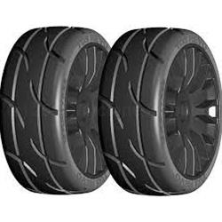GRP GT - TO3 Revo Belted Pre-Mounted 1/8 Buggy Tires (Black) (2) (XM7) w/FLEX Wheel