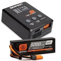 Smart Powerstage Surface Bundle: 5000mAh 2S 50C LiPo Battery (IC5) / 100W S100 Charger