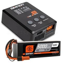 Smart Powerstage Surface Bundle: 5000mAh 4S 50C LiPo Battery (IC5) / 100W S100 Charger
