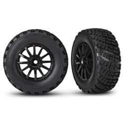 Tires & Wheels, Assembled, Glued (black Wheels, Gravel Pattern Tires, Foam Inserts) (2) (tsm® Rated)
